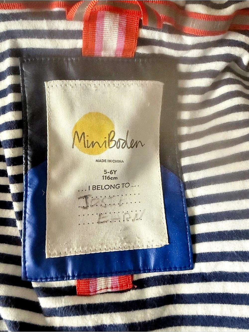 Mini Boden Girls Color Block Rain Jacket Size 5-6Y - Picture 4 of 4